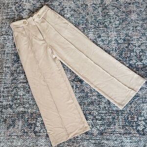 Zara Tan Wide-Leg Trousers